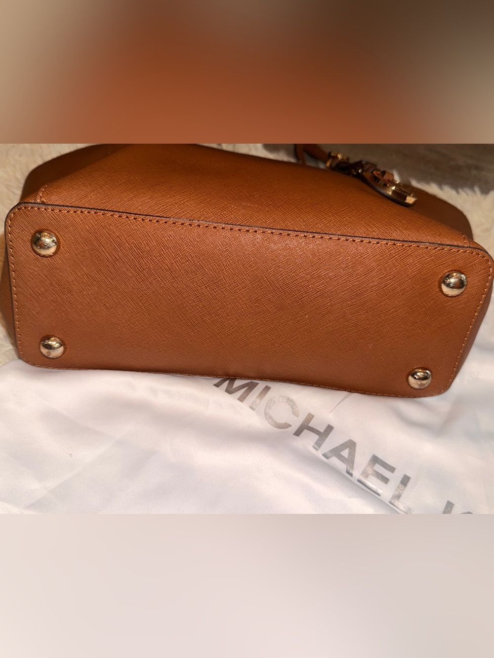 Michael Kors brown Saffiano Leather Tote with Gold Hardware - Picture 7 of 14